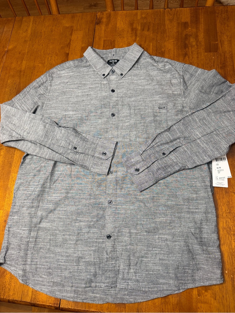 Brand New Hurley Grey Long Sleeved Shirt Men’s Size Extra Large XL Retail $60